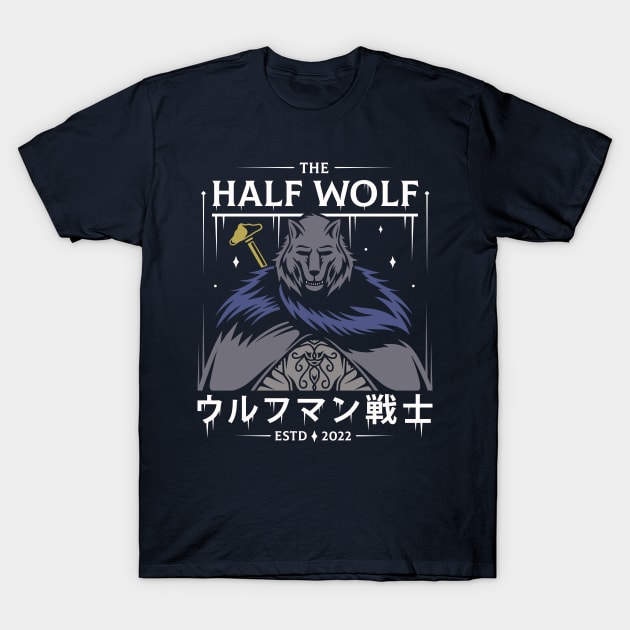 Half Wolf T-Shirt by Alundrart